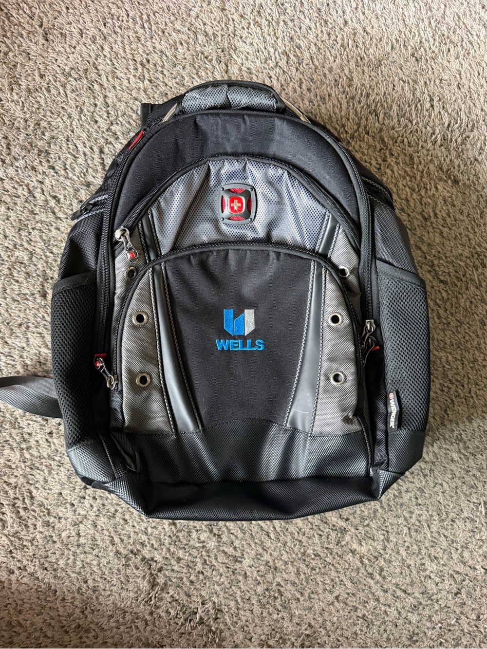 Wenger Swiss Gear Synergy Pro laptop backpack in black and gray.